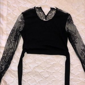 Shein Black Lace Shirt